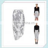 Lady's polyester texture printed fashion skirt.