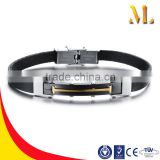 NSSL1708 NEW silicone gold plated watch clasp stainless steel bangle