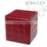 Moroccan Leather Pouf Ottoman Footstool thumbnail-1