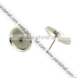 Brass Earring Components, Silver(IFIN-Q006-10mm-S-NF)