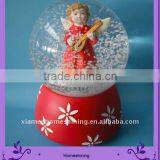 Angel Play Snowflake Musical Snowglobe
