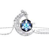 High Retro Sweater Chain Pendant Yin Yang Pattern Glass Cabochon Necklace thumbnail-6