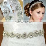 Elegant Graceful Crystal Beaded Bridal Sash Belt for Wedding Dress