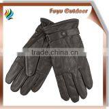 2015 ITALIAN Long Black Winter Cowhide Plain Style Lined Mens Leather Gloves Cashmere Lined