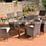 Outdoor Rattan Dining Set with Aluminium frame power coated