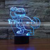 3D Optical Lamp Dinosaur Style Night Light 7 RGB Light Colors 10 LEDs AA Battery or DC 5V Mixed Lot thumbnail-3