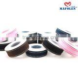 Solid Color Wholesale 7/8 Black Ribbon With White Stitched Grosgrain Ribbon thumbnail-6