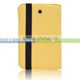 For 7 Inch Tablet Leather Folio Case Cover With Stand-Sharp Yellow