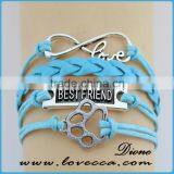 Cheap Price on Wholesale Braided Leather Three Layers Anchor Leather Bracelet thumbnail-6