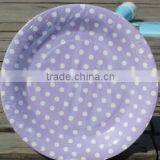 Lavender and White POLKADOT Paper Plates Pack Includes 12 Paper Plates Size 9" (23cm)