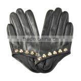 Hot Selling Fashion Half a Palm Rivet Decoration Sheepskin Drving Leather Gloves thumbnail-3