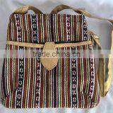 Cotton Ghary Bag With Leather thumbnail-1