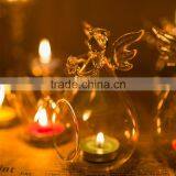 ANGEL CRYSTAL CANDLE STICK GLASS HOLDER WITH ANGLE WING thumbnail-1