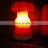 Crafted Himalayan Crystal Pink Salt Lamp With Wooden/Onyx Base thumbnail-1