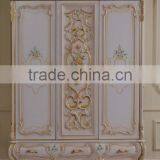 European Painted Triple Door Wardrobe, French Rococo Style Three Doors Wardrobe thumbnail-1