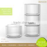 Handmade Borosilicate Pyrex Reusable Glass Salad Bowl Set thumbnail-4