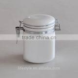 White Ceramic Square Canister With Lid and Stainless Steel,Bottles and Jar for Sugar thumbnail-6