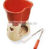 Heart Shape Ceramic Fondue Set thumbnail-1