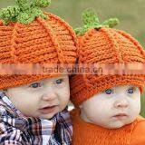 Infant Toddler Pumkin Hat Crochet Baby Pumpkin Hat Halloween Hat Baby Girls Boys Beanie Photo Props thumbnail-1