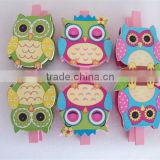 2017 pink Owl wooden peg ornament decoration made in China