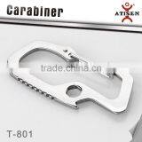 Survival Camping Hiking Rescue Gear Hot Mini Stainless Steel Carabiner Keychain EDC Multi Tool thumbnail-1