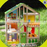 2017 New Design Wooden Big Doll House Children Wooden Big Doll House Unique Wooden Big Doll House W06A158 thumbnail-4