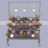 Tri-Step Display Bench With Purlin, Garden Plant Display Racks , thumbnail-2