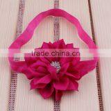 Fabric Flower Headband With Rhinestone in Center for Kids Hair Accessories thumbnail-6