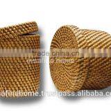Round Full Rattan Box With Lid thumbnail-3