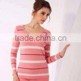 Hollow Out Long Johns Body Shaper Sexy Women Thermal Underwear Striped Long Jogns Underwear thumbnail-1