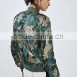 Hot Sale Lady Shiny Camo Print Bomber Jackets Customized China thumbnail-3