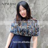 CX-B-44A Highly Stylish Fashion Mixed Color Lady Rabbit Fur Shawl thumbnail-4