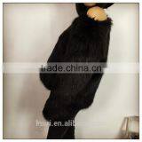 Faux Fur Women Pullover Tops Plaid Ribbed Warm Soft Sweaters Autumn Winter Crew Neck Loose Casual Sweater thumbnail-3