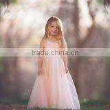 Little Girls Peach Tutu Long Maxi Dress Flower Girls Floor Length Wedding Dress thumbnail-1