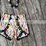 Baby Girls Summer Clothes Girls Children Spirit Girl Outfits Kids Arrow Outfits Black Top With Feather Shorts With Accessories thumbnail-4