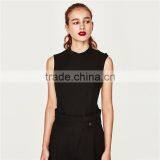 Cotton Sleeveless Long All Black Formal Jumpsuits and Rompers thumbnail-2