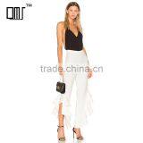 New Trendy Ladies White Ruffle Pants Spring 2018 Fashion Design Trousers thumbnail-1