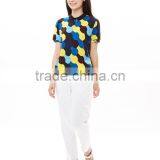 Women's Super Thin Mecerized Cotton Full Printing Polo Shirt thumbnail-2