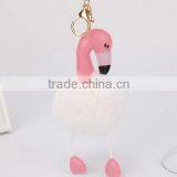 Cute Creative Fake Rex Rabbit Fur Ball Keychain Animal Pom Pom Flamingo KeyChain thumbnail-4