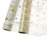 Organza Jewelry Gift Flower Wrapping Ivory At Random Pattern 48cm,1Roll thumbnail-1