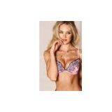 Spandex / Cotton Extra Large Embroidered Beige Front Clasp Padded Ladies Bras thumbnail-1