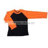 2017 New 100% Cotton Halloween Orange Black Boys Ragln t Shirt Children Icing Ruffle Raglan Holiday Tops thumbnail-1