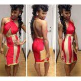 BRIGHT NECK HALTER DRESS