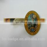 Custom Printed Image Design oval tie clip, brass stamp gold plating custom printing image ,New York Council