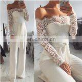 2020 Summer Sexy White Lace Sexy Backless Jumpsuit for Ladies thumbnail-3