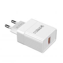 QC3.0 Single USB Mobile Phone Fast Charger Usb Plug 5V3.4A European and American Standard Power Adapter thumbnail-1