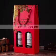 Wholesale Custom Printed Corrugated Paper Packaging With Rope Handle Gift Whisky Red Wine Bag thumbnail-2