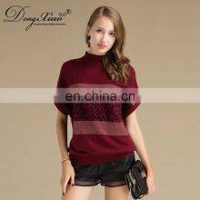 Korea Crew Neck Hot Sale Short Sleeve 100% Cashmere Sweater Women thumbnail-5