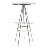 Metal Legs Glass Top Bar Table