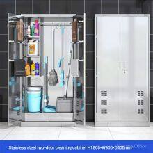 Secure Janitor Storage Locker With Storage Compartments and Tool Hangers – Great for Industrial and Retail Environments